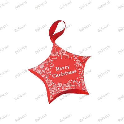 China Recycled Materials Factory direct custom christmas eve calendar advent small pentagram candy chocolate gift paper packaging favour box christmas for sale