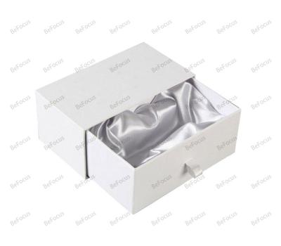 China Recycled Materials good quality gift kraft storage box drawers organizer and jewelry display paper jewelry box packaging with silk insert for sale