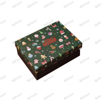 China Recycled Materials Factory direct supply custom christmas paper lid and base rigid cardboard box paper packaging gift box for sale