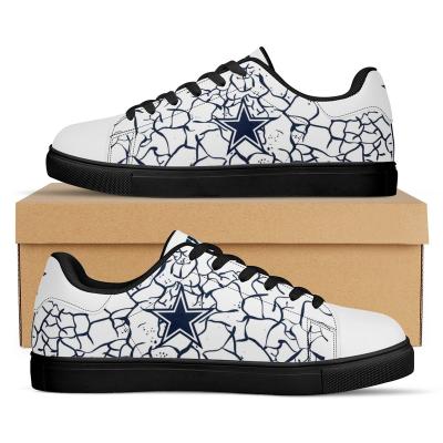 China Custom Print Logo Design Sport Shoes Wholesale Durable NFL Cowboys Fashion Sports Sneaker Breathable Football Unisex Team Casual Shoes for sale