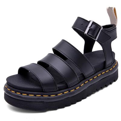 China 2021 fashion new Martin summer fashion ROMAN SANDALS women thick soled dew finger cowhide sandals wholesale for sale