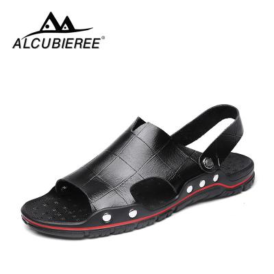 China Roman Summer Beach Sandals Size 38-48 Plus Toe Slip On Slippers Fashion Casual Genuine Leather Men's Sandals Leisure Open Toe Men's Shoes for sale