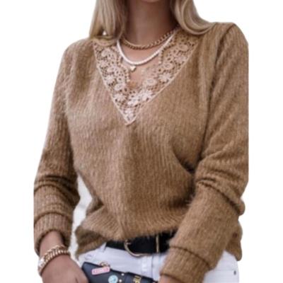 China 2021 New Arrival Wholesale V-Neck Side Anti-pilling Women Split Tops Oversized Loose Knitted Sweaters for sale