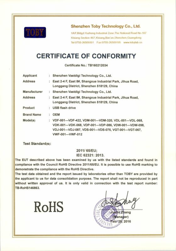 RoHS - Shenzhen Vastdigi Technology Co., Ltd.