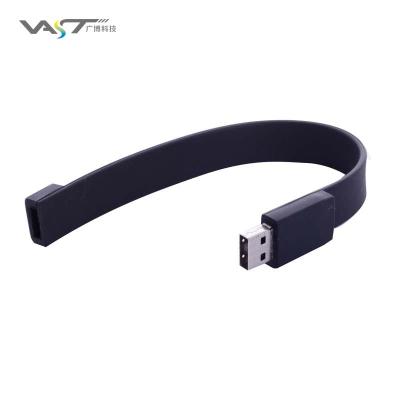 China VDS-017 silicone customized logo bulk wristband silicon usb promo usb memory stick for business gift for sale