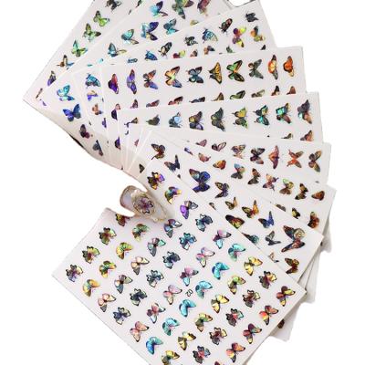 China Finger Nail Art 2020 New Fashion Shining Laser Butterfly Modeling Nail Sticker Nail Supplies for sale