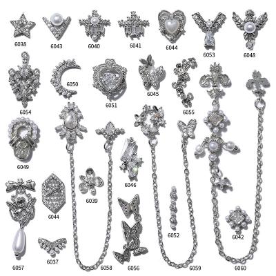 China Nail Art Nail Jewelry 2020 Luxury Super Luxury Butterfly Silver Nail Chain Drill Nail Diamonds for sale