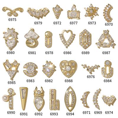 China Hot sale Zircon factory 3d zircon metal alloy nail art accessories wholesale for sale