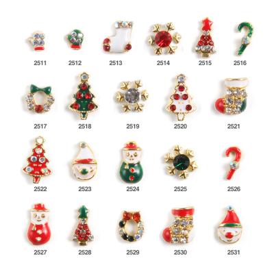 China Nail Art Accessories Women's 3D DIY Christmas Zircon Design Nail Tips 2020 DIY Sticker Decals New for sale