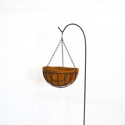 China Outdoor Watering Coconut Coating Decorative Metal Baskets Coconut Coconut Fiber Hanging Basket for sale