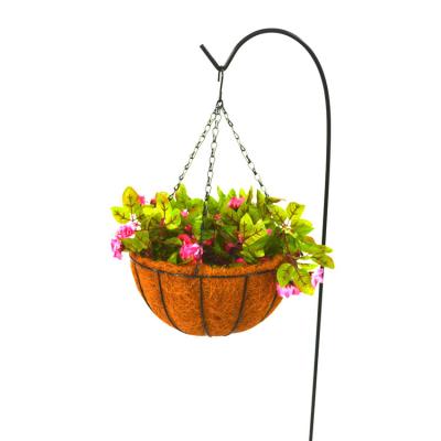 China Outdoor Watering Coconut Coating Decorative Metal Baskets Coconut Coconut Fiber Hanging Basket for sale