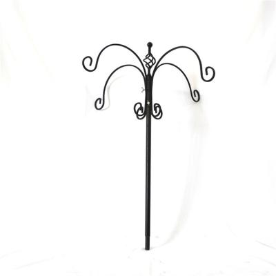 China Easily Assembled Rack Wrought Iron Shepherds Pick Decorative Metal For Hanging Basket Garden Shepherd Hook for sale