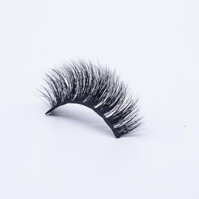 China OEM Factory Real Mink 100% Lashes Full Strip 3D Mink Eyelashes Natural Hand Made Fluffy Black Cotton Strip for sale