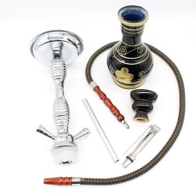 China Hookah Shisha Smoking Factory Source Metal Hookah Set Hookah Glass Bottle Hookah Smoking Accessories Shisha Pipe Classic Arab Narguile for sale