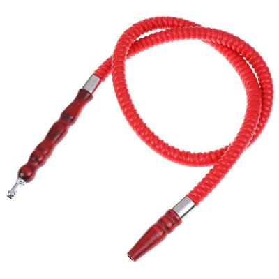 China Leather+Wood 1m Hookah Hose Detachable Mouth Tip Shisha Pipe Hand Wrapped Washable Smoking Pipe Synthetic Leather for sale