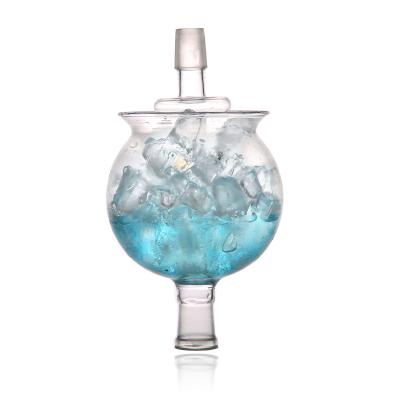 China New Design Glass Hookahs Ice Glass Bowl For Shisha 1set Fancy Chicha Head Fit Arabian Hookah Ice Bowl Shisha Led Art Hookah Narguile for sale