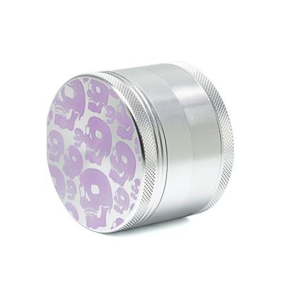 China Factory Outlet Custom Design Aluminum Alloy Weed Grinder Luminous Accessories 63mm 4-Layer Herb Blender Tobacco Shredder Cigarette Grinder for sale