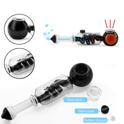 China Exquisite Appearance Hand Premium Tobacco Pipe With Dry Herb Glass Water Pipe Tobacco Smoking Pipe Customizable Dismountable Glass Bowl Gadget for sale