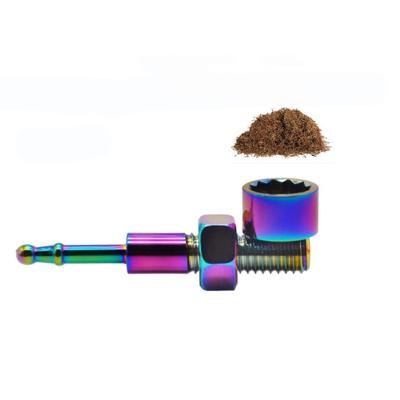 China Removable Washable Metal Screws Grass Smoking Pipe With Detachable Tobacco Screw Bowl Rasta Reggae Style Smoke Tool For Filter Weed Accessories for sale