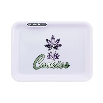 China Use For Rolling Cigarette Eookies Manual LED Weed Rolling Tray Rolling Trays Wholesale Custom Cigarette Glowing Tobacco Tray Light Up Glow Colored for sale