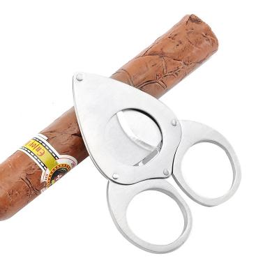 China Portable Stainless Steel Cigar Cutter Cigar Scissor Cigar Scissors Portable Double Edged Bat Shaped Durable Cigar Accessories for sale