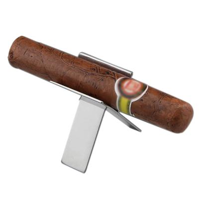 China Portable Stainless Steel Cigars Cigar Holder Cigarette Holder Accessories Casual Foldable Cigarette Holder Stand for sale