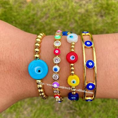 China Vintage Devil's Eye Bead Bracelet Set Amazon Hot Sale Adjustable Eye Bead Bracelet For Wholesale for sale