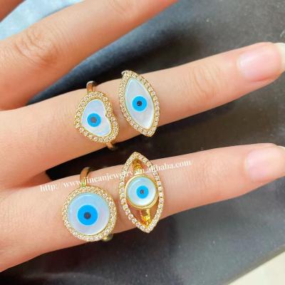 China New CLASSIC Zircon Ring Wholesale Fashion Heart Shaped Eyesickness Rings High Quality Jewelry for sale