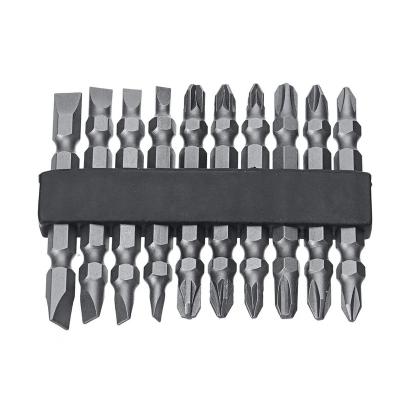 China 10pcs 65mm Magnetic Screwdriver Bits Kit 1/4 Inch Hex Shank PH/PZ/FL Screwdriver Bit Set for sale