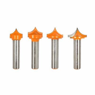 China 4pcs 8mm Shank Solid Carbide Round Point Cut Woodworking Milling Cutter For Wood for sale