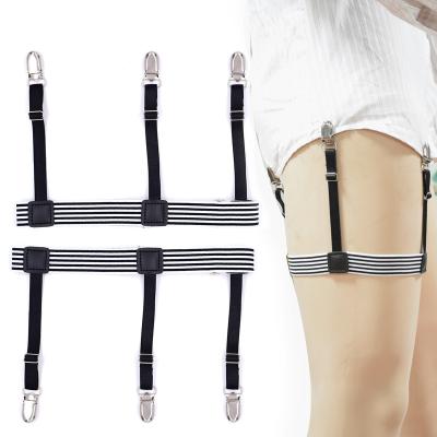 China Fashion Trendy Mens Shirt Stays Garter Suspenders Braces For Men Leg Shirts Men Elastic Shirt Suspenders Garter Supporter Business for sale