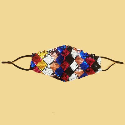 China The new fashionable designer Sequin Cloth Adult Mesh Face Mask Luxury Silk fashionable high quality feminine stylish washable the face mask for sale