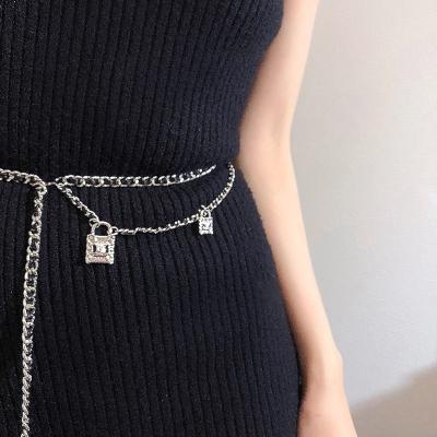 China Punk fashion chain belt circle ladies alloy belts for women female metal belt for dresses fashion korean waistband for sale