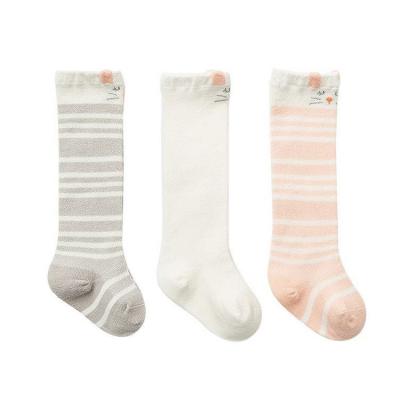 China Children's Tube Boneless Striped Baby Thin QUICK DRY Cotton Socks Over The Knee Baby Socks for sale