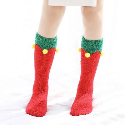 China Warm Women QUICK DRY Fuzzy House Slipper Socks Comfortable Fuzzy Socks Winter Spandex/Cotton Casual Crew Knitted Solid Breathable Thick for sale