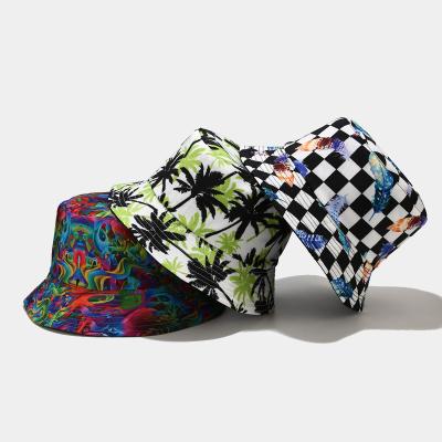 China Wholesale Parasol Factory New Printing Pattern Fisherman Hat Unisex Spring And Summer Sunscreen Sunshade Bucket Hat Outdoor Hat for sale