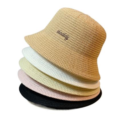 China Sun Protection Hot Selling Bucket Hat Summer Custom Knit Wide Brim Sun Hat For Casual Beach Vacation Travel Outdoor Fishing Sun Hat for sale