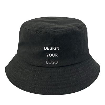 China Custom 100% Sun Protection Control Cotton Fashion Fisherman Caps Bucket Hat Embroidery Logo for sale