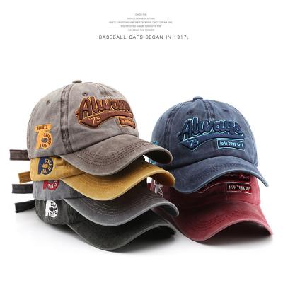 China JOINT Vintage Cotton Washed Gorras Hats Twill Sports Simple Hats Distressed Adjustable Dad Hat for sale