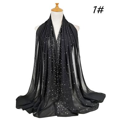 China Wholesale 70*180cm Polyester Simple Thick Chiffon Heavy Bubble Chiffon Scarf Long Muslim Hijab Women Shawl for sale