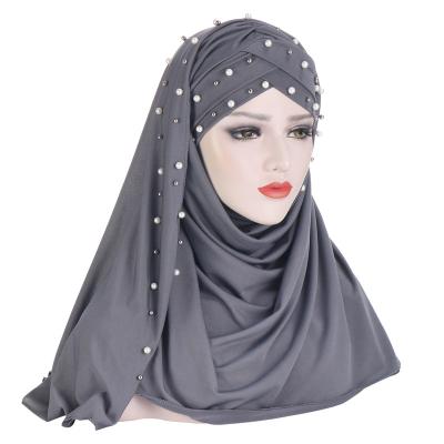 China Wholesale Fashion Luxury Cross Front Long Hijab Long Front Long Women Lady Head Instant Hijab for sale