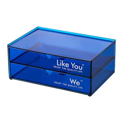 China Viable Make Up Case Jewelry Container Box Makeup Organizer Drawers Cosmetic Storage Box Makeup Brush Holder Brush Lipstick Container for sale