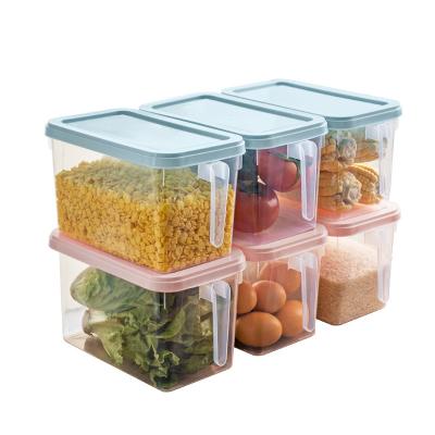 China Wholesale Household High Quality Kitchen Storage Box Fridge Organizer Bins Crisper Box Plastic Food Container Fresh Keeping With Handle for sale