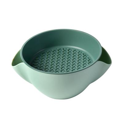 China Nordic Style Strainer Baskets Double Layers Freshness Preservation Plastic Kitchen Sieve Bowl Vegetables Washing Waterlogged Fruits Drain Basket for sale