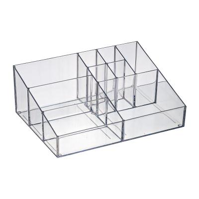 China High Quality Viable Makeup Organizers Step Clear Acrylic Riser Holder Lipstick Display Case For Cosmetics Store for sale