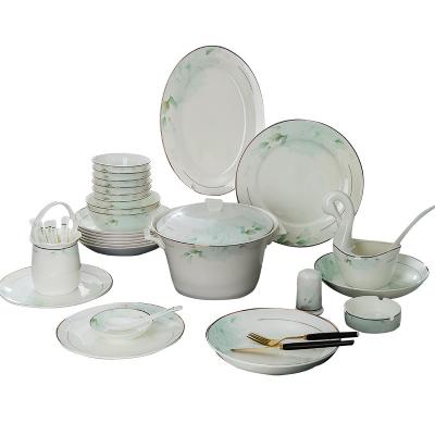 China Pottery 2022 Viable Selling Unique Fashion Design Dinnerware Hotel Tableware Bone China Dishes Set for sale