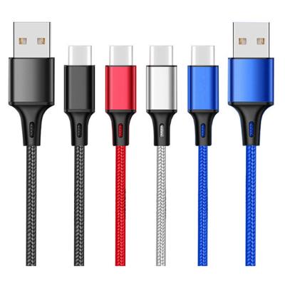 China 1M 2M 3M Multi Color Function 2.4a USB Charger Braided High Quality Fast Charging Nylon Braided Cable For iPhone Charger for sale