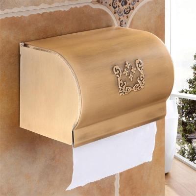 China Modern Ivory Bathroom Tissue Box Modern Ivory White Gold Bathroom Accessories Anti-collision Waterproof Paper Box for sale