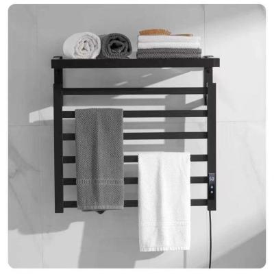 China Heater Black and White Bathroom Electric Heater Dryer with Digital Display Constant Temperature Folding Synchronized Electric Towel Rack for sale