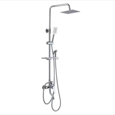 China With Hotel Wholesale Brass Household Faucet Shower Tub Slide Bar Bathroom Set Hot And Cold Wall Mounted Mixer Chrome Shower for sale